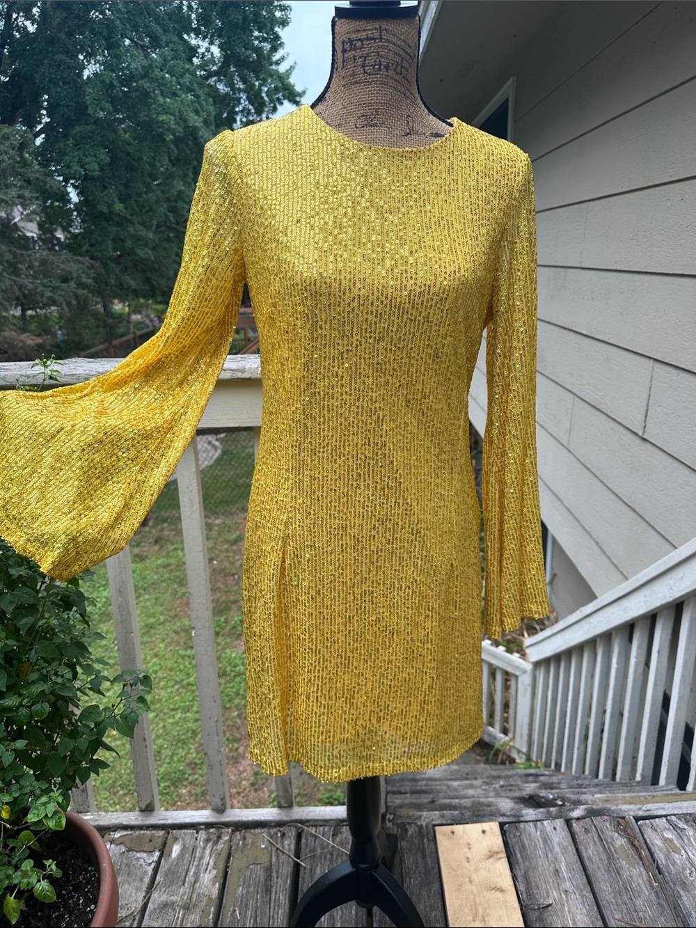 Taylor Shimmering Gold Sequin Mini Dress